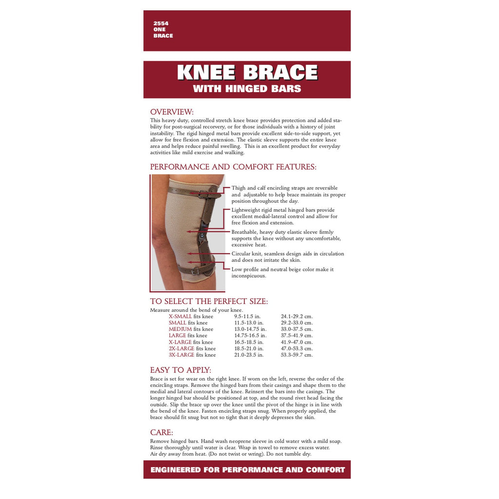 2554 / KNEE BRACE - HINGED BARS — FAR HILLS PHARMACY STORE