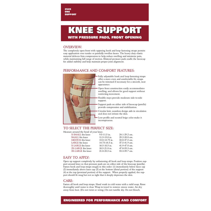 2545 / KNEE SUPPORT - CONDYLE PADS, FRONT OPENING