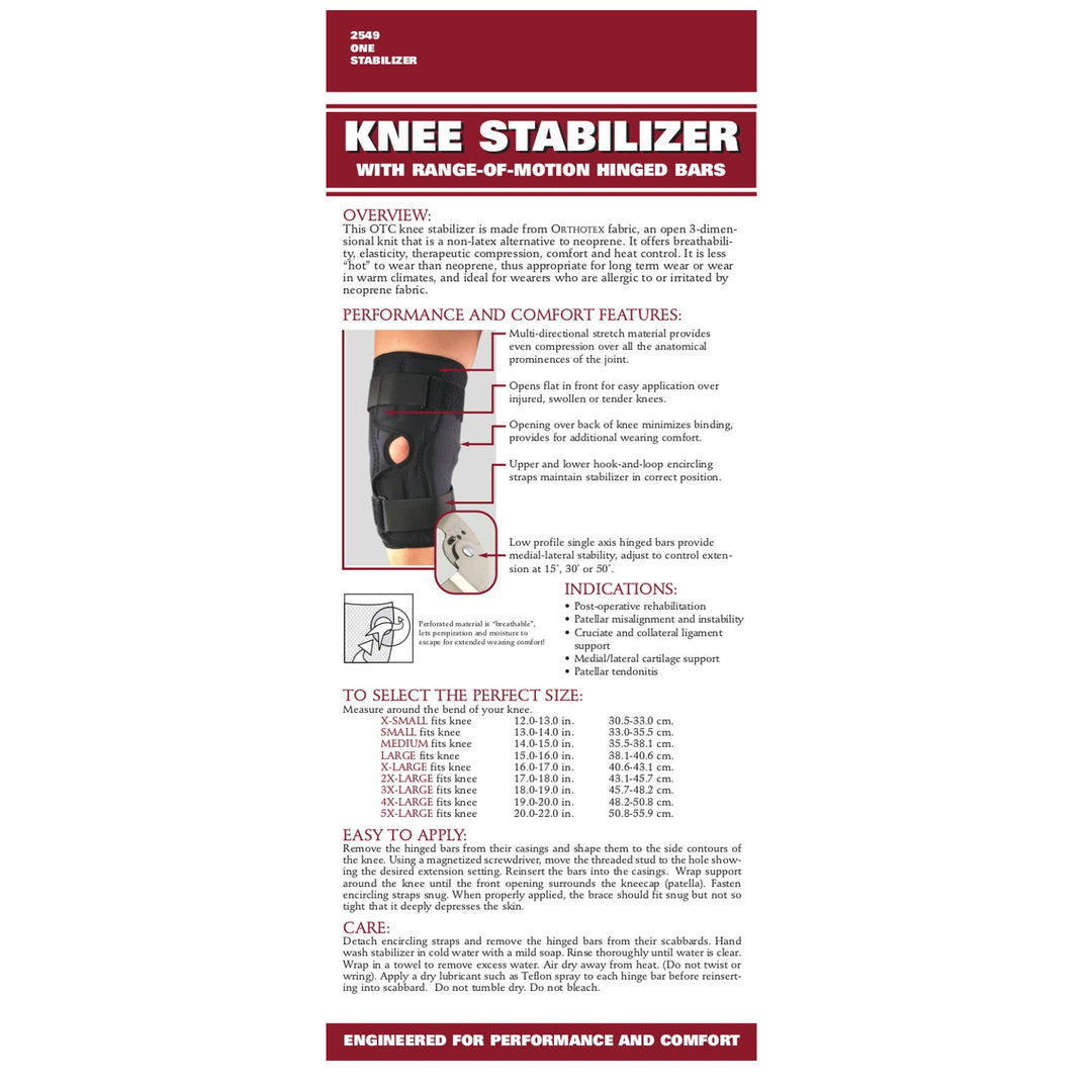 2549 / ORTHOTEX KNEE STABILIZER WRAP - ROM HINGED BARS